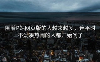 围着P站网页版的人越来越多，连平时不爱凑热闹的人都开始问了
