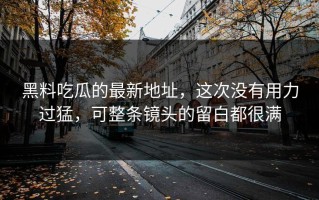 黑料吃瓜的最新地址，这次没有用力过猛，可整条镜头的留白都很满