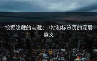 挖掘隐藏的宝藏：P站和标签页的深层意义