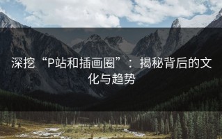 深挖“P站和插画圈”：揭秘背后的文化与趋势