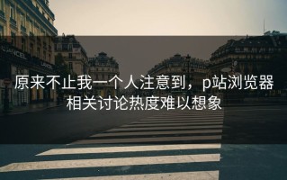 原来不止我一个人注意到，p站浏览器相关讨论热度难以想象