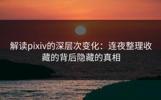 解读pixiv的深层次变化：连夜整理收藏的背后隐藏的真相