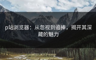 p站浏览器：从忽视到追捧，揭开其深藏的魅力