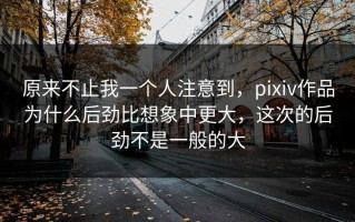 原来不止我一个人注意到，pixiv作品为什么后劲比想象中更大，这次的后劲不是一般的大