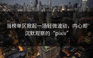 当榜单区掀起一场轻微波动，内心却沉默观察的“pixiv”