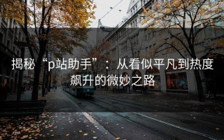 揭秘“p站助手”：从看似平凡到热度飙升的微妙之路