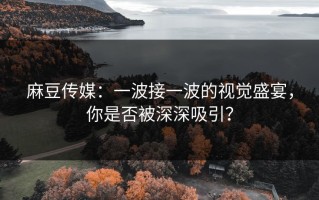 麻豆传媒：一波接一波的视觉盛宴，你是否被深深吸引？