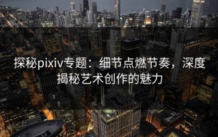 探秘pixiv专题：细节点燃节奏，深度揭秘艺术创作的魅力