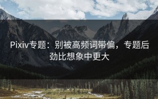 Pixiv专题：别被高频词带偏，专题后劲比想象中更大